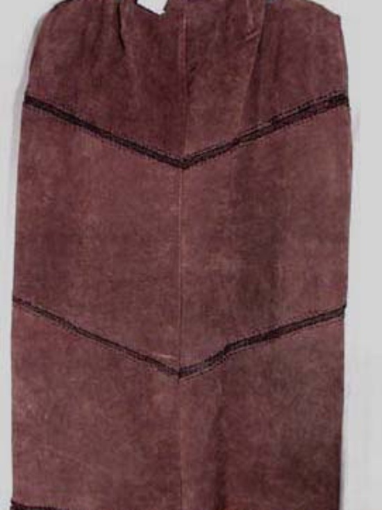 ADDITION-ELLE Dresses & Skirts - SUEDE LONG SKIRT & CROCHET LACE HEM, ORIGINAL TAGS ON, MISSES 16, DARK BROWN,